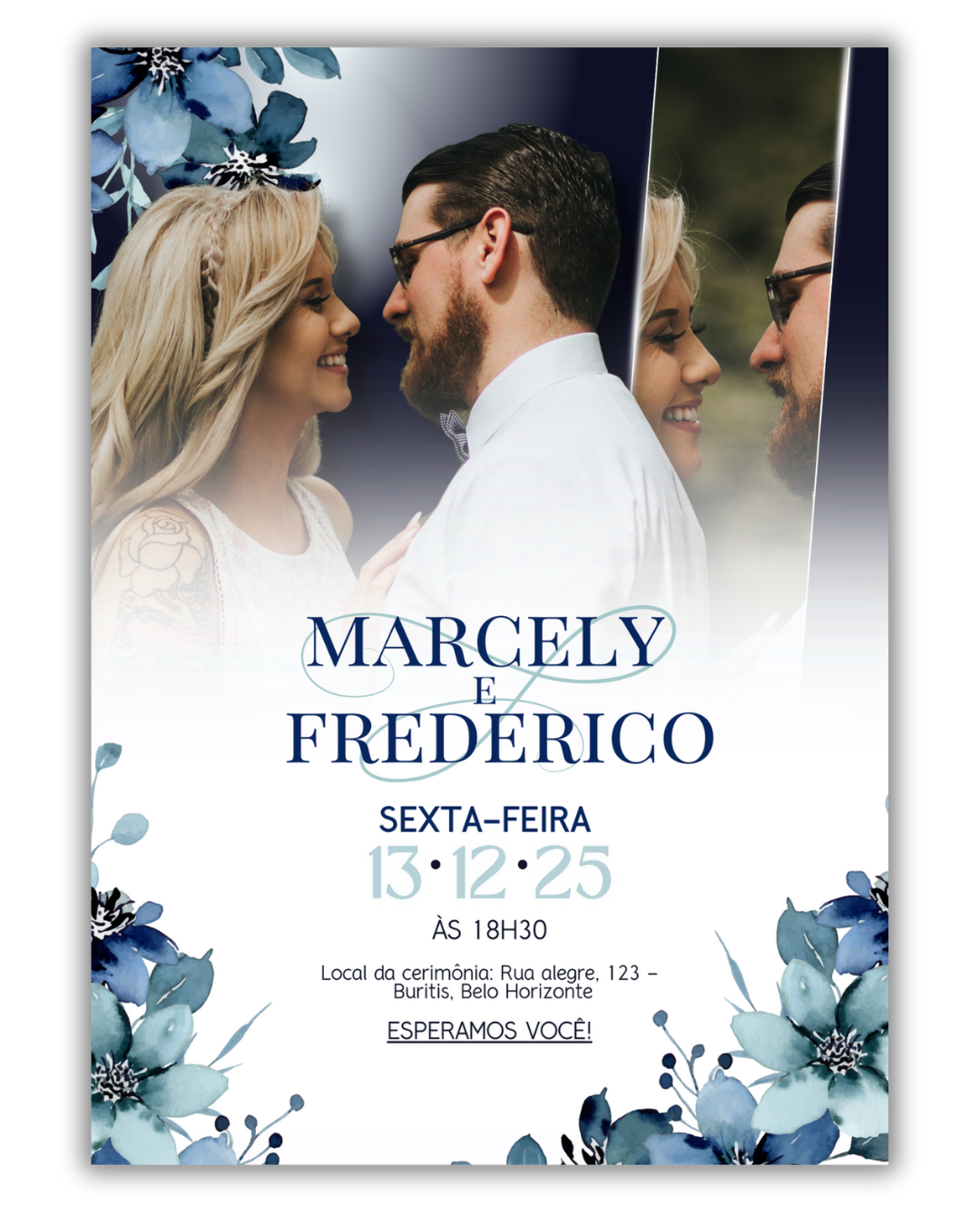 Convite de Casamento Digital - 1 Página (com foto)