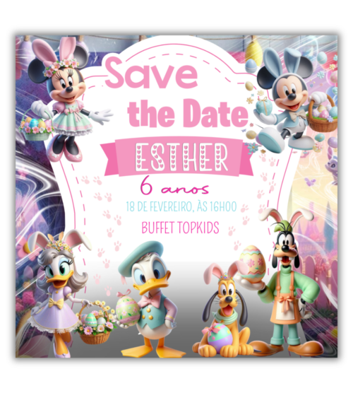 Save the Date Disney Menina