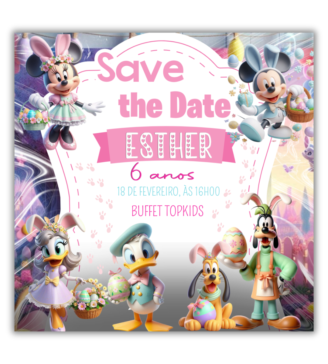 Save the Date Disney Menina